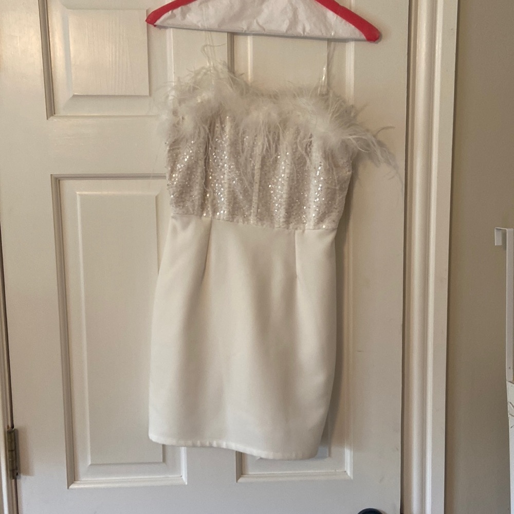12th tribe white mini dress